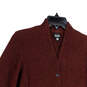 Womens Red Long Sleeve V-Neck Button Front Tweed Jacket Size XS image number 3