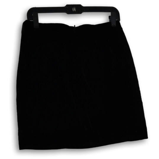 NWT Womens Black Flat Front Back Zip Short A-Line Skirt Size 6 image number 2
