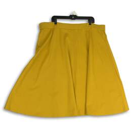 NWT Womens Mustard Flat Front Knee Length Pull-On A-Line Skirt Size 22/24 alternative image