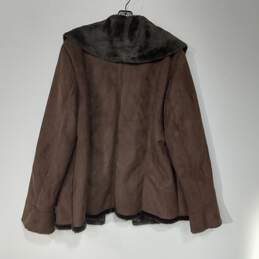 Brown Faux Shearling Jacket Women's Size L alternative image