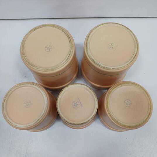 Set of 5 Treasure Craft Southwest Terracotta Canisters with 4 Lids image number 3