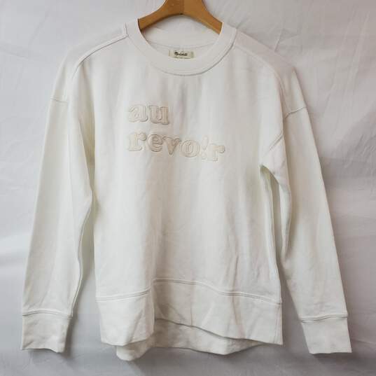 Madewell White Pullover Sweatshirt Women's Small image number 1