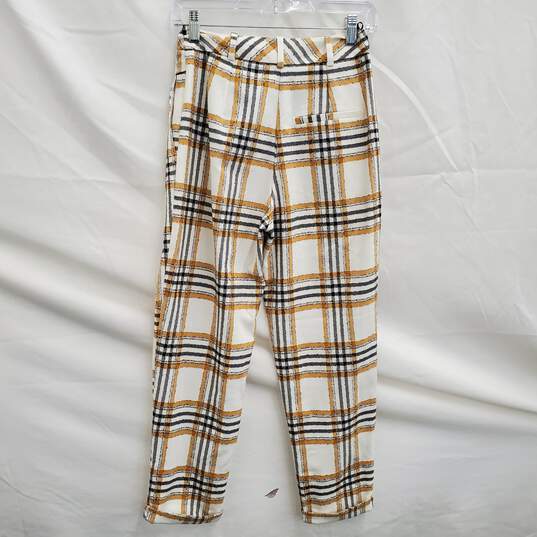 Topshop Women's Plaid Straight Leg High Rise Casual Pants Size 2 image number 2