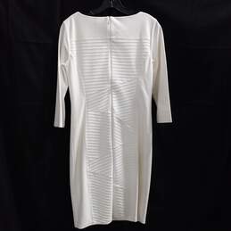 White House Black Market Women's White Ribbed Sheath Dress Size 8 alternative image