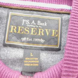 JS A Bank Reserved Maroon Sweater Zip Neck Cotton Cashmere Mix SZ L alternative image