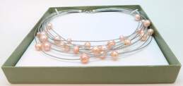 Honora Pink Pearl Station Multi Strand Necklace In Original Box 150.3g