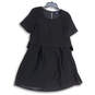 Womens Black Key Hole Back Round Neck Short Sleeve A-Line Dress Size 6 image number 1