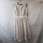 Tahari White Mesh Sleeveless Dress image number 1
