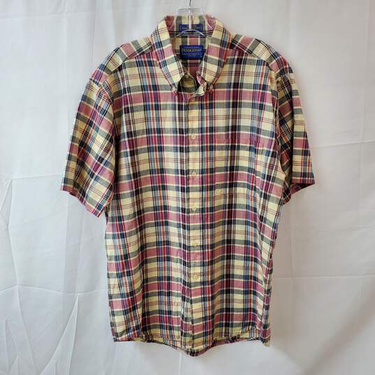 Pendleton Plaid Oceanside Short Sleeve Button Up Shirt Size M image number 1