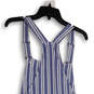 NWT Womens Blue White Striped Sleeveless Pocket One-Piece Romper Size XL image number 4