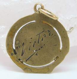 Vintage 12K Yellow Gold Jesus Sacred Heart Religious Medallion Pendant Charm 1.1g alternative image