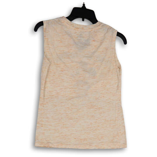 Womens Beige Printed Round Neck Short Sleeve Pullover Tank Top Size XS image number 2