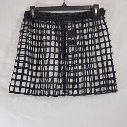 1Z45 Women Black Netted Skirt Sm M NWT