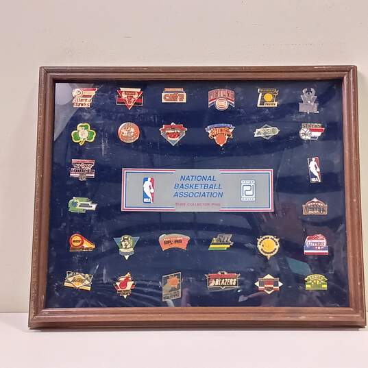 Framed 1992 NBA Team Collector Pins by Peter David image number 1