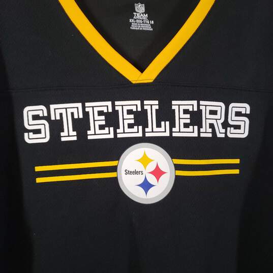 Boys Short Sleeve V-Neck Pittsburgh Steelers Football NFL T-Shirt Size XXL 18 image number 3