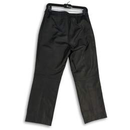 Croft & Barrow Womens Black Leather Side Zipper Straight Leg Ankle Pants Size 8 alternative image