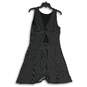 LOFT Womens Black White Striped Round Neck Sleeveless Midi A-Line Dress Size 10 image number 2