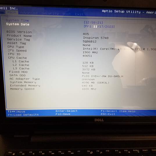 Dell Inspiron 5748 Intel Core i3@1.9GHz Memory 4GB Screen 17 Inch image number 5
