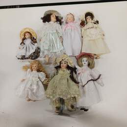 Bundle of 8 Porcelain Dolls