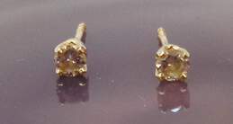 14K Yellow Gold 0.28 CTTW Round Diamond Stud Earrings 0.4g