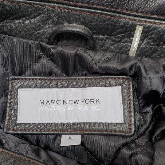 Marc New York Andrew Marc Black Leather Jacket Size XL image number 3