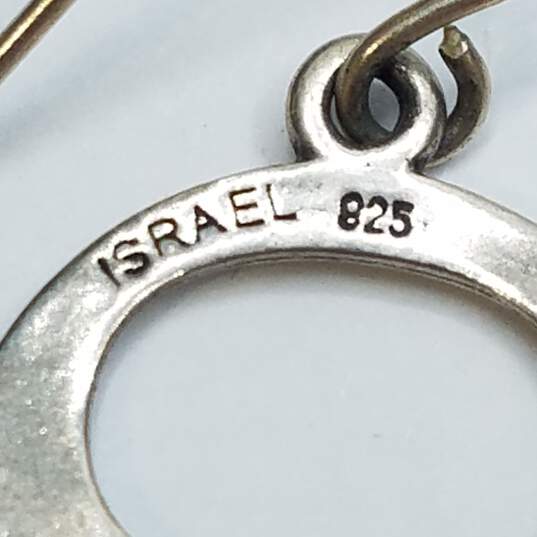 Silpapa - Israel 925 Sterling Silver Stamped Design 1 1/2in Drop Earrings 5.6g image number 5