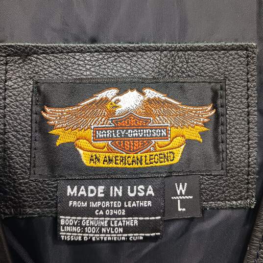 Men's Harley-Davidson Passing Link Leather Vest Sz L image number 2