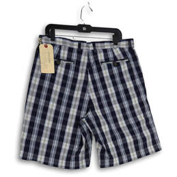 NWT Mens Blue White Plaid Flat Front Slash Pocket Chino Shorts Size 34 alternative image