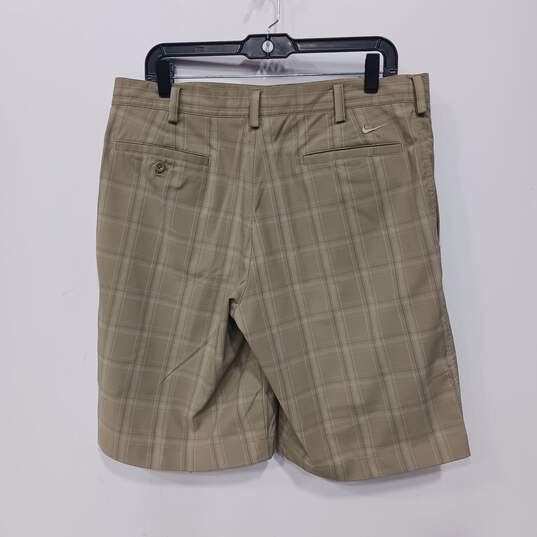 Nike Golf Men's Tan Plaid Golf Shorts Size 34/M image number 2