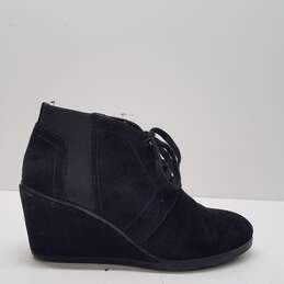 Franco Sarto Black Suede Wedge Ankle Boots Women's Size 8.5 M