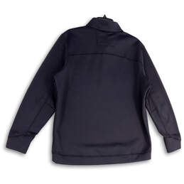 Mens Black Mock Neck Classic 1/4 Zip Long Sleeve Pullover Shirt Size Large alternative image