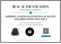 AUTHENTICATED BURBERRY LONDON QUILTED BUTTON UP PUFFER COAT SZ SMALL alternative image