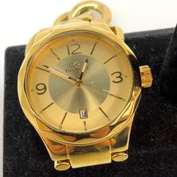 Designer Invicta 15407 Gold-Tone Water Resistant Round Analog Quartz Wristwatch