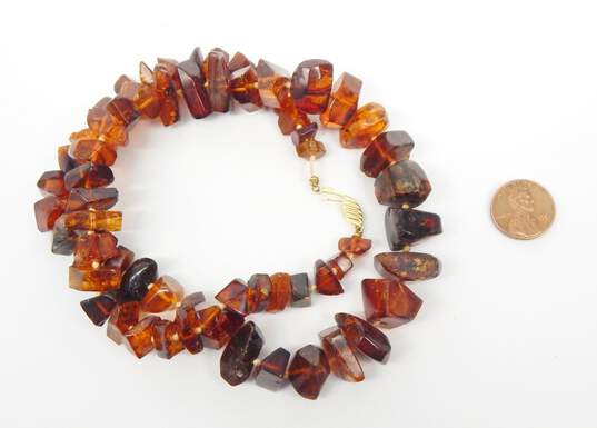 Artisan Chunky Amber Statement Necklace 45.9g image number 5