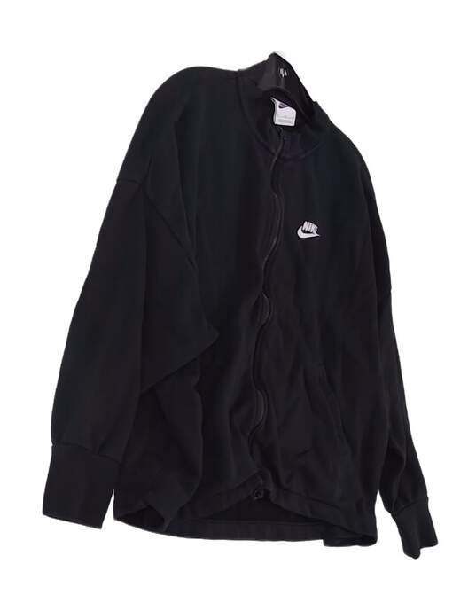 Mens Black Long Sleeve Pockets Activewear Full Zip Jacket Size Medium image number 3