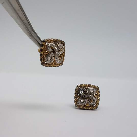Dyadema Sterling Silver Gold Tone  6 1/2in Woven Bracelet Gold Tone Earring 2pcs Bundle 13.6g image number 2