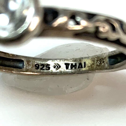 Designer Silpada 925 Sterling Silver Cubic Zirconia Belle Fleur Band Ring image number 5