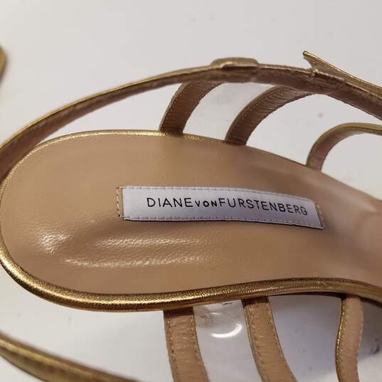 Diane Von Furstenberg T Strap Heels Gold 10 image number 8