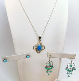 925 Faux Turquoise & Blue Crystal Jewelry