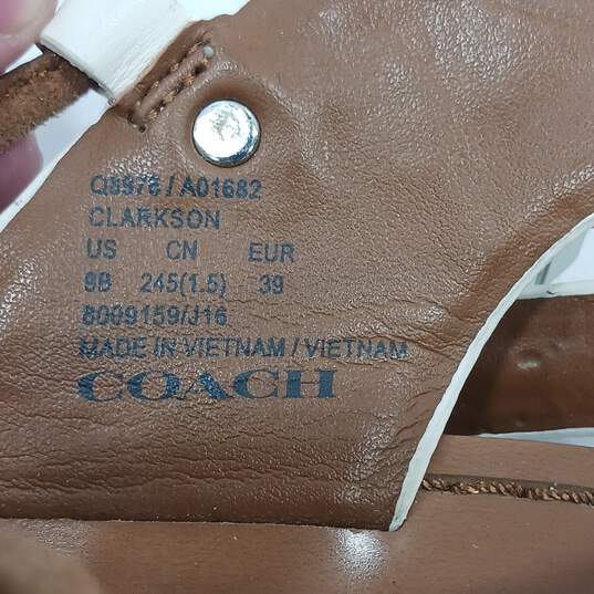 Coach Women's Clarkson White Leather Slingback Thong Sandals Size Sandals Sz 9B image number 6