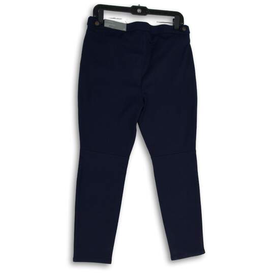 NWT Talbots Womens Navy Flat Front Skinny Leg Lexington Ankle Pants Size 8P image number 2