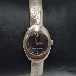 Emporio Armani Oval Case Unique Lady's Stainless Steel Bangle Quartz Watch