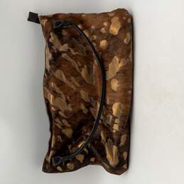 Maurizio Taiuti Womens Brown Gold Leather Double Handle Tote Bag Purse alternative image