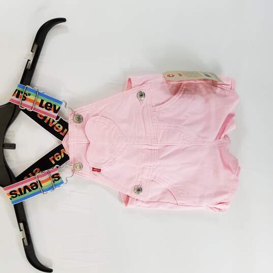 Levi's Girls Pink Short OverAlls 4T NWT image number 1