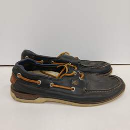 Mens Topsiders 61317 Blue Leather Lace Up Low Top Moc Toe Boat Shoes Size 10 M alternative image