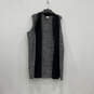 Womens Black Gray Striped Sleeveless Open Front Cardigan Sweater Size XL image number 1