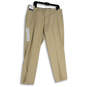 NWT Mens Tan Pleated Flat Front Pockets Straight Fit Dress Pants Size 36/29 image number 1