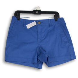 NWT Womens Blue Monroe Twill Flat Front Slash Pocket Chino Shorts Size 8