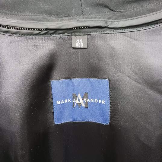 Men's Mark Alexander Harvey Leather Trimmed Trench Coat Sz 44R NWT image number 4