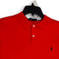 Womens Red Spread Collar Short Sleeve Athletic Polo Shirt Size X-Large image number 3